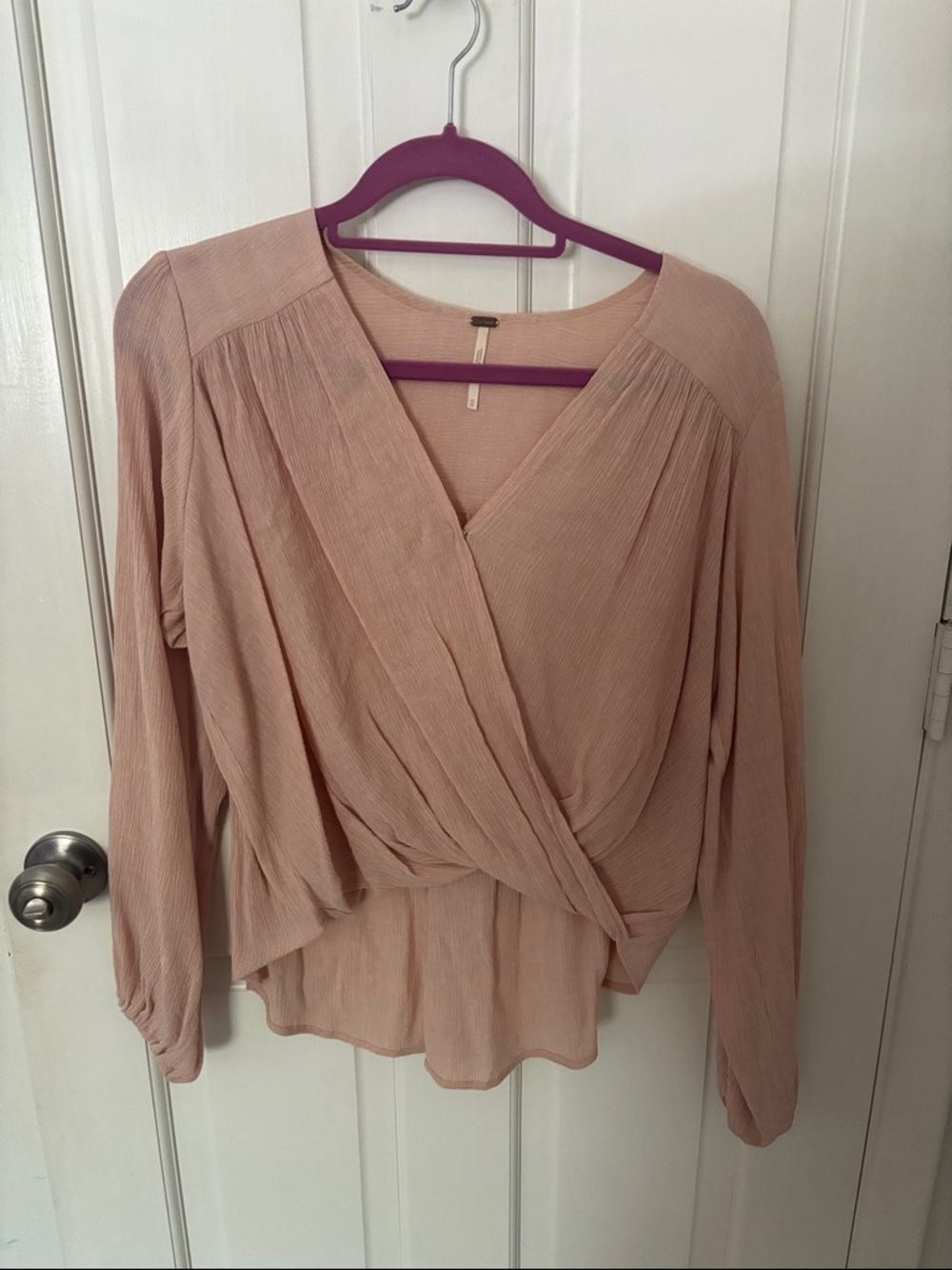 Free People Dusty Rose Long-Sleeve Wrap Top